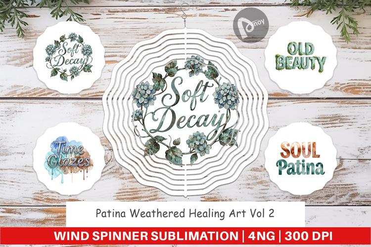 Patina Weathered Healing Wind Spinner