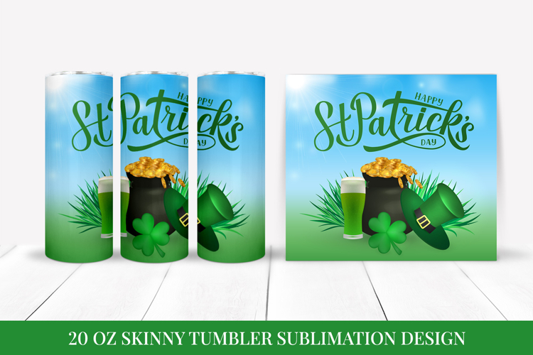 St Patrick’s Day Skinny Tumbler Wrap Sublimation Design 047