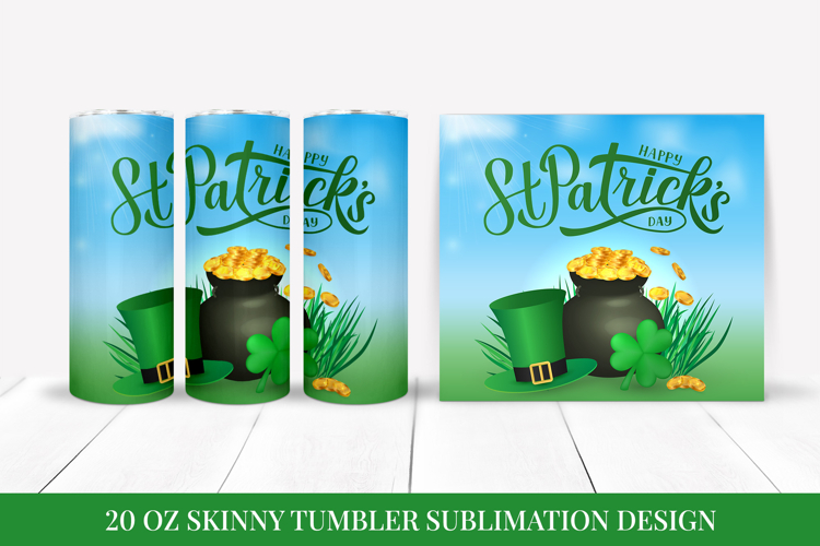 St Patrick’s Day Skinny Tumbler Wrap Sublimation Design 050