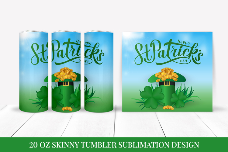 St Patrick’s Day Skinny Tumbler Wrap Sublimation Design 051