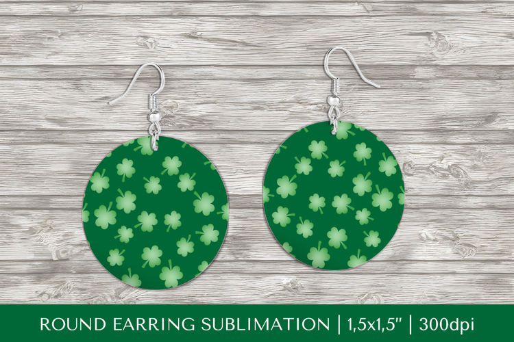 Saint Patrick’s Day round earrings sublimation design PNG 23