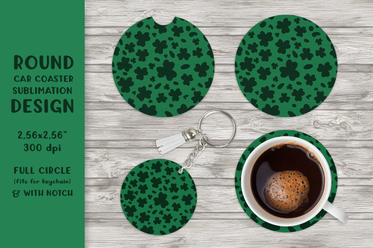 St Patrick’s Day leopard round car coaster sublimation 010