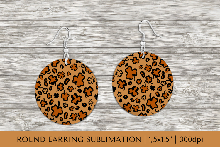 Saint Patrick’s Day round earrings sublimation design PNG 08