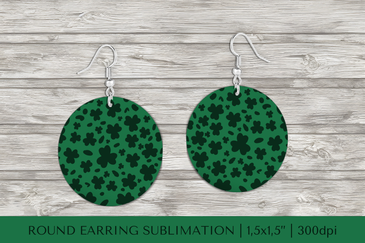 Saint Patrick’s Day round earrings sublimation design PNG 10