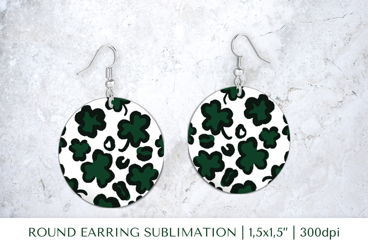 Saint Patrick’s Day round earrings sublimation design PNG 27