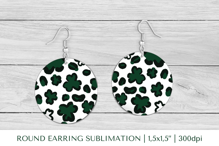 St Patrick’s Day round earrings sublimation design PNG 028