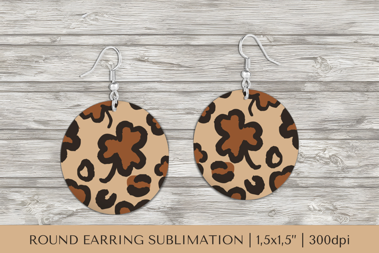 Saint Patrick’s Day round earrings sublimation design PNG 29
