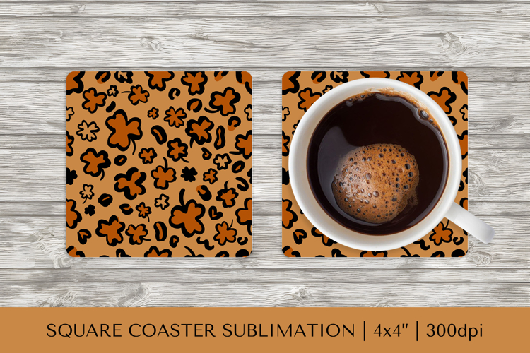 St Patrick’s Day Leopard Square Coaster Sublimation PNG 008