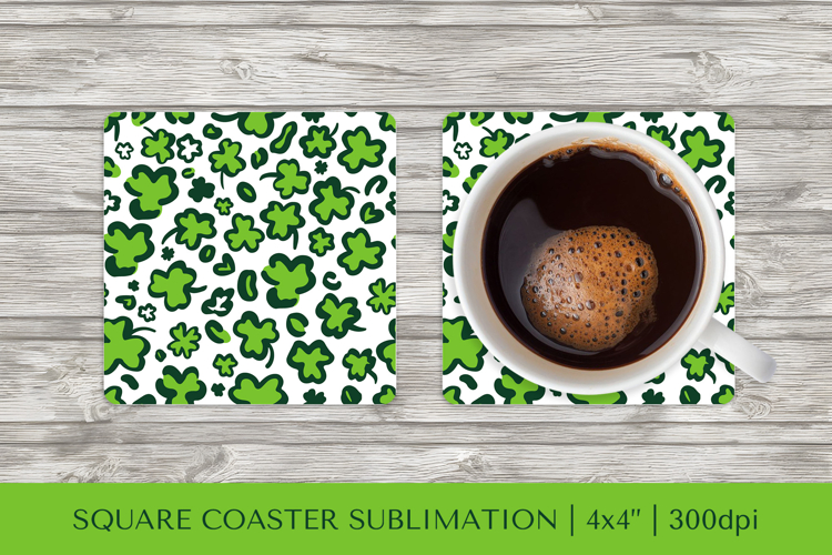 St Patrick’s Day Leopard Square Coaster Sublimation PNG 012