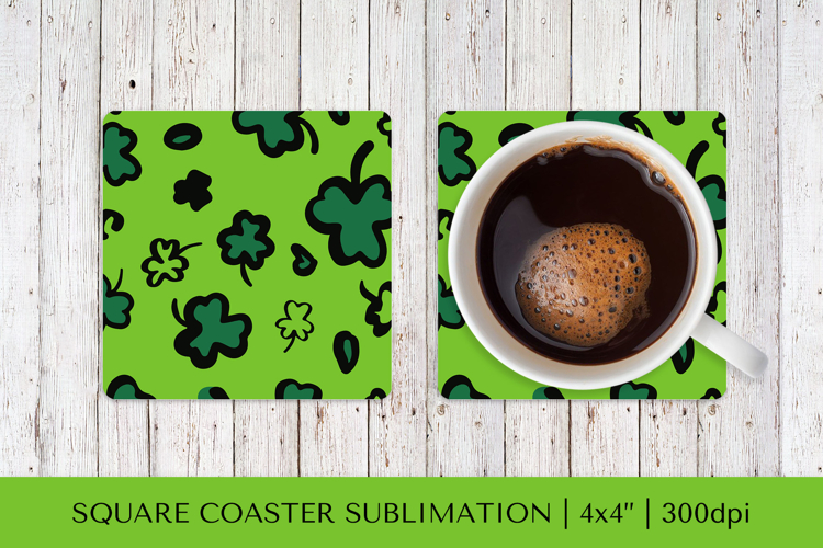 St Patrick’s Day Leopard Square Coaster Sublimation PNG 025