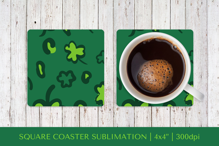 St Patrick’s Day Leopard Square Coaster Sublimation PNG 032