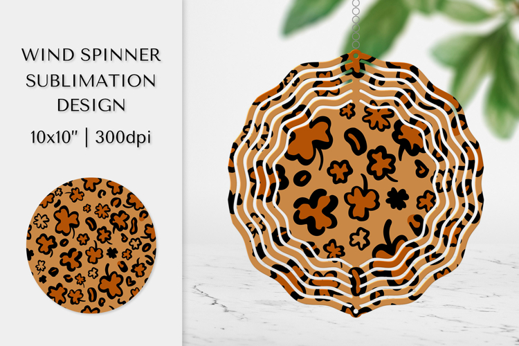 St Patrick’s Day Leopard Wind Spinner Sublimation Design 08