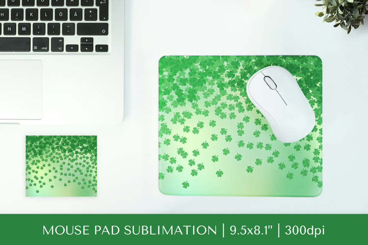 Green Leaves Patrick’s Day mouse pad sublimation design 001