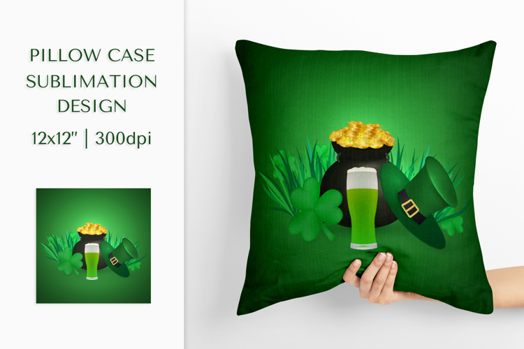 Saint Patricks Day Pillow Case Sublimation Design PNG 001