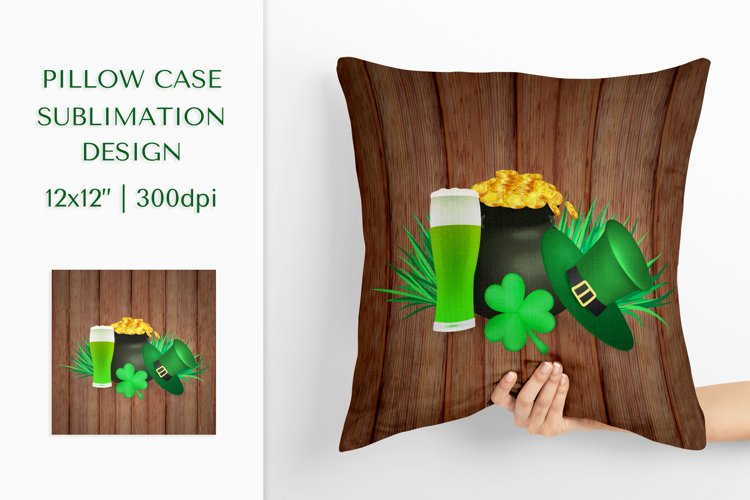 Saint Patricks Day Pillow Case Sublimation Design PNG 005