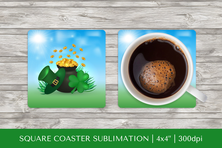 Saint Patrick’s Day square coaster sublimation design PNG 16