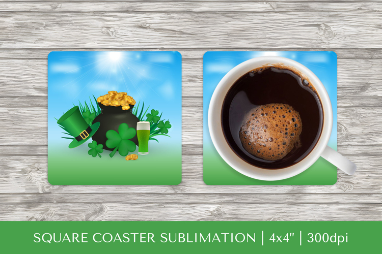Saint Patrick’s Day square coaster sublimation design PNG 19