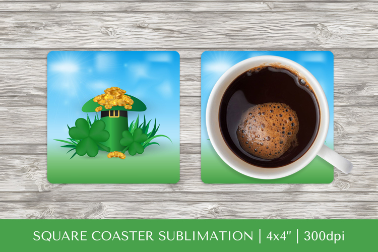 Saint Patrick’s Day square coaster sublimation design PNG 20