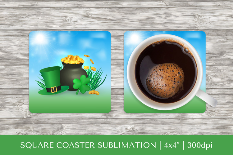 Saint Patrick’s Day square coaster sublimation design PNG 22