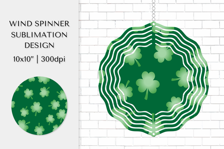 Green Spring Wind Spinner Sublimation Patricks Day Design 32