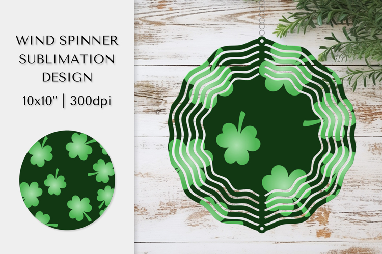 Green Spring Wind Spinner Sublimation Patricks Day Design 33