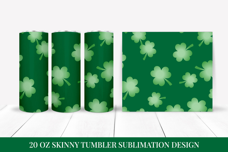 Green Leaves Skinny Tumbler Wrap Sublimation Design PNG 002