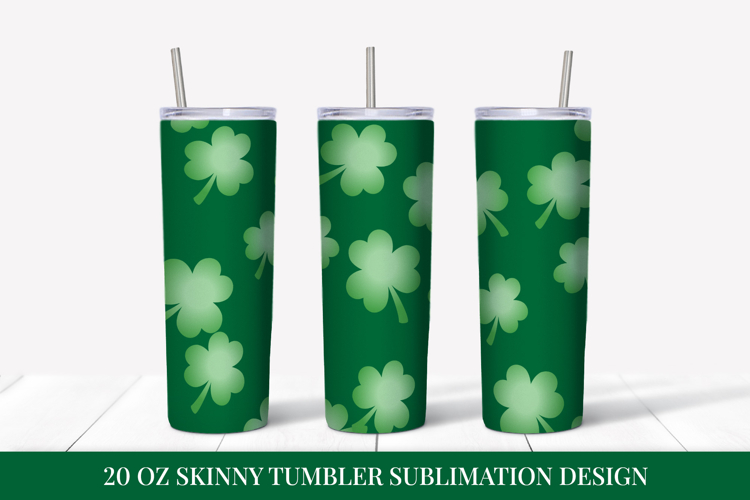 Green Leaves Skinny Tumbler Wrap Sublimation Design PNG 004