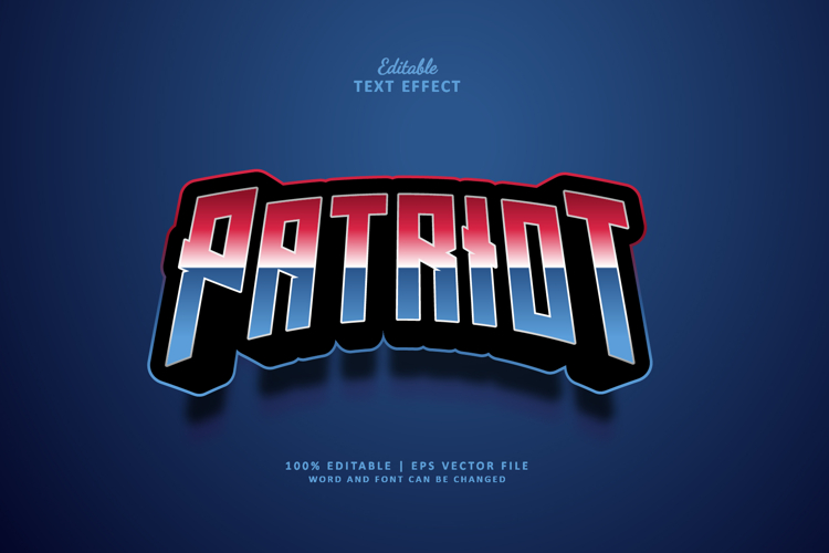 Text Effect Patriot Style 3D