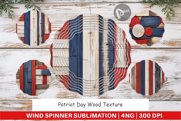Wind Spinner Patriot Day Wood Texture
