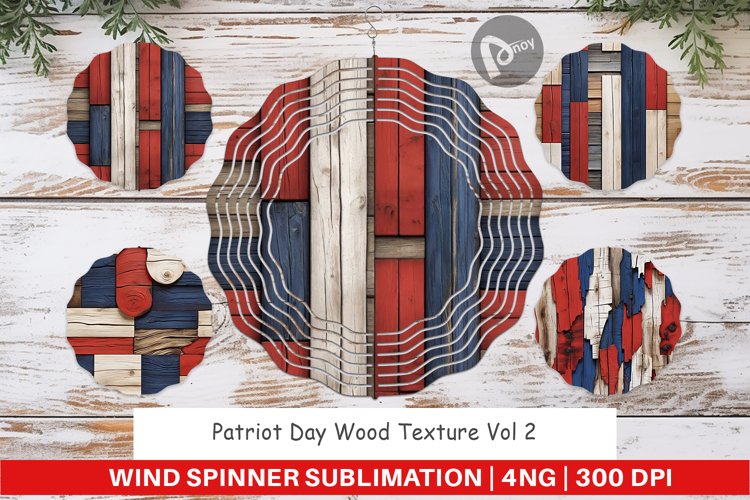 Wind Spinner Patriot Day Wood Texture