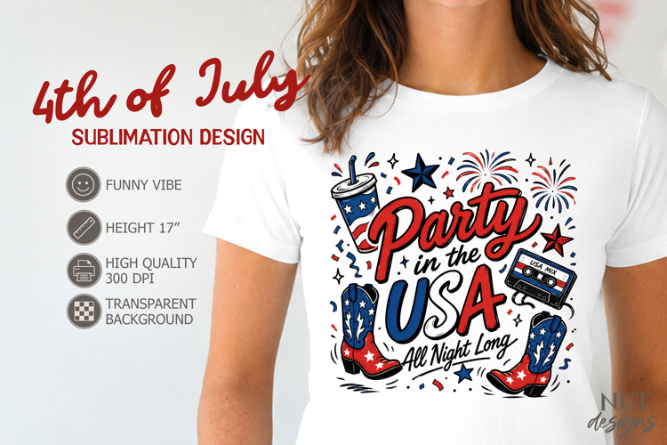Patriotic 4th of July sublimation Party in the USA All night
