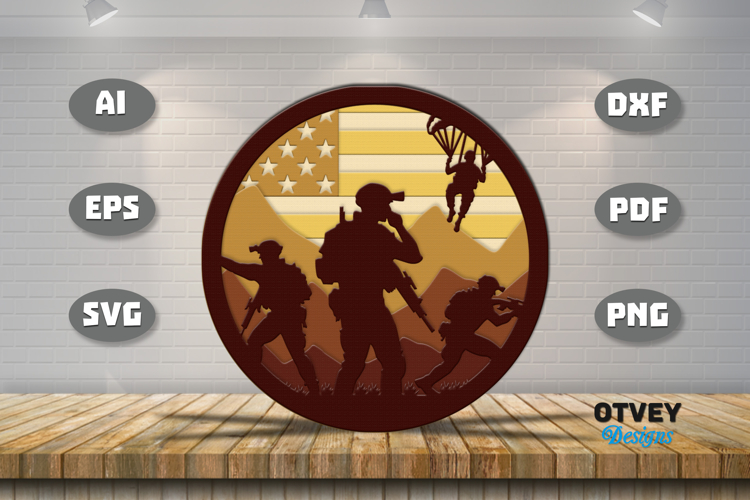 Patriotic 4th July Layered Lasercut File