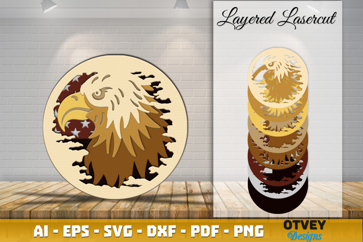 Patriotic 4th July Layered Lasercut File