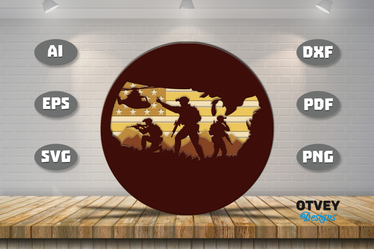 Patriotic 4th July Layered Lasercut File