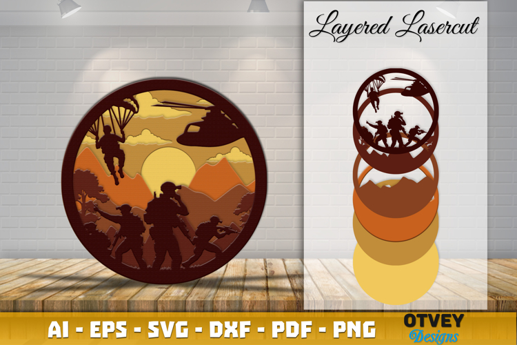 Patriotic 4th July Layered Lasercut File