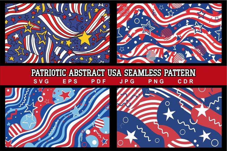 Patriotic Abstract USA Seamless Pattern Background