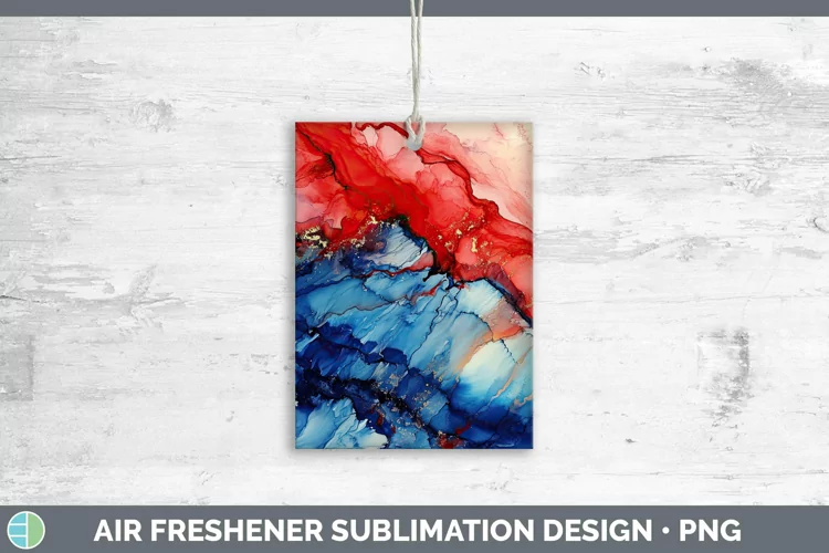 Patriotic Alcohol Ink Air Freshener | Sublimation Car Freshe