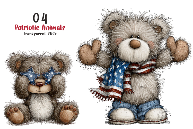 Patriotic Animals Clipart PNG