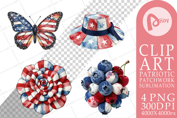 Patriotic Bloom Fabric Sublimation