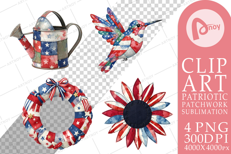 Patriotic Bloom Fabric Sublimation