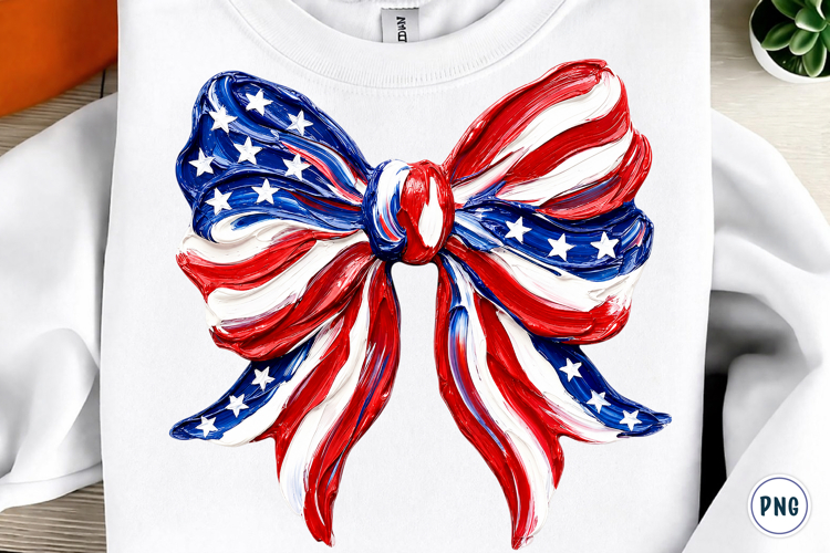 Patriotic Bow Sublimation PNG example image 1