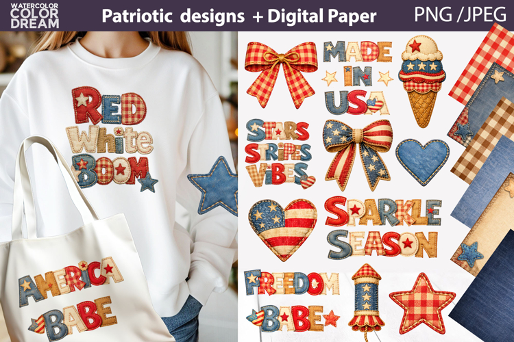 Patriotic Sublimation Bundle | 4th Of July Digital paper