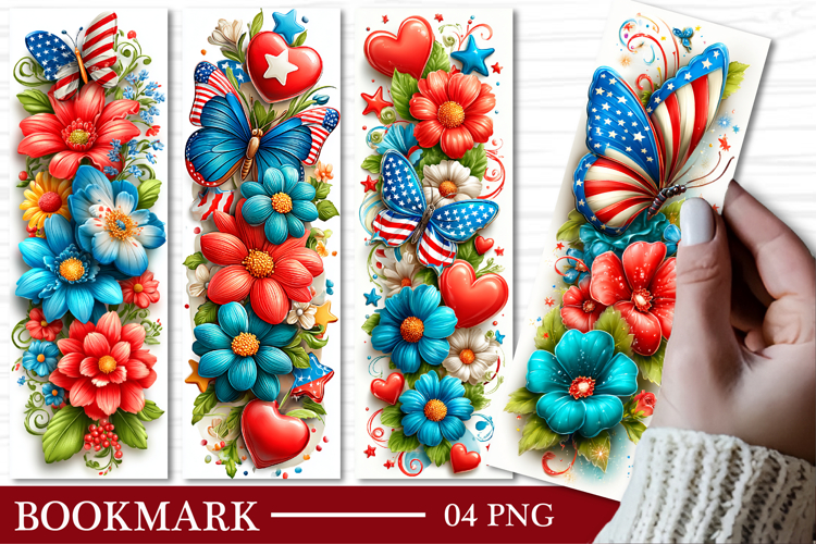 Patriotic Butterfly Bookmark Patriotic Bookmark Design