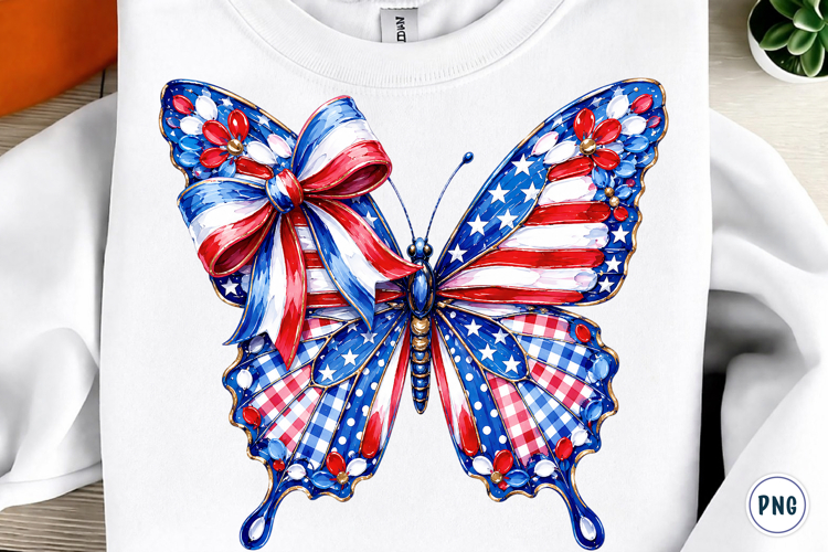 Patriotic Butterfly Png example image 1