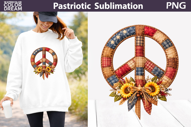 Patriotic Peace Sign Clipart | Fourth Of July Sublimation