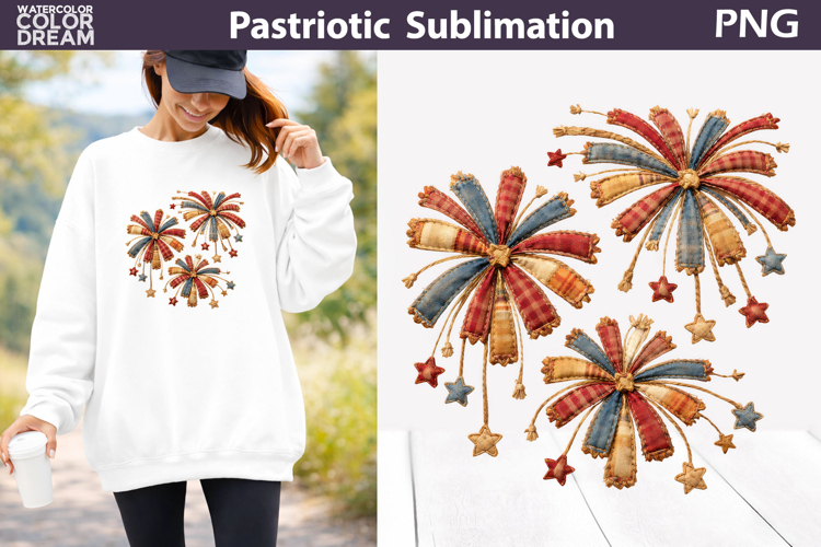 Patriotic Fireworks Clipart | Fourth Of July Sublimation