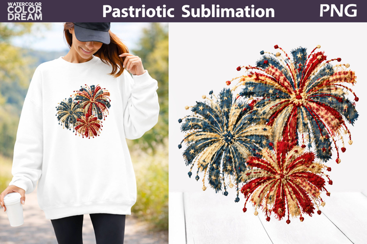 Patriotic Fireworks PNG | 4th of July Sublimation