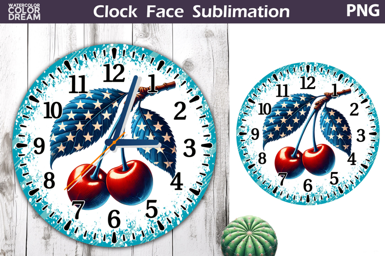 Patriotic Clock Face Sublimation | 4th of July Clock Design