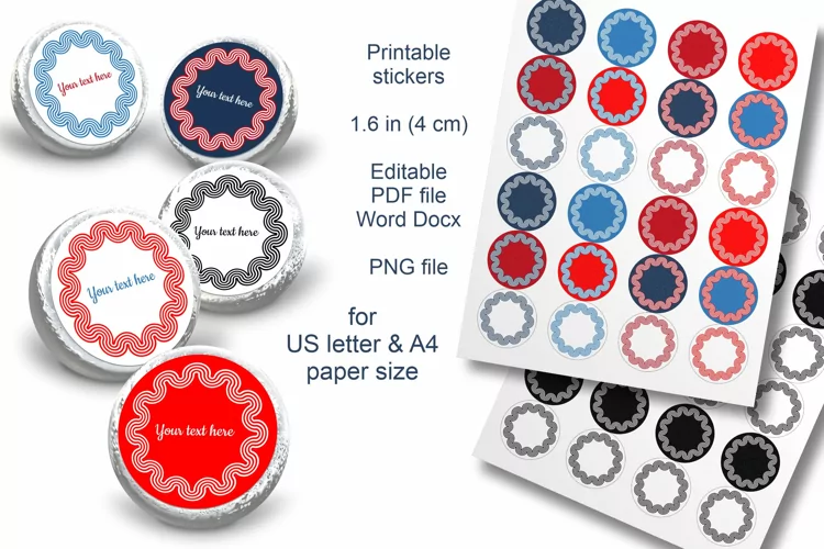 Patriotic Colors Small Labels 24 per A4 and US Letter