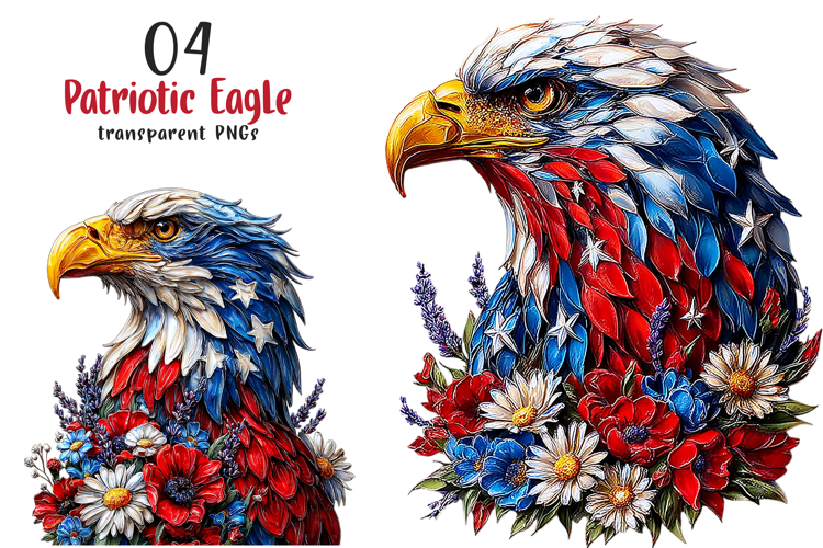 Brushstroke Patriotic Eagle PNG
